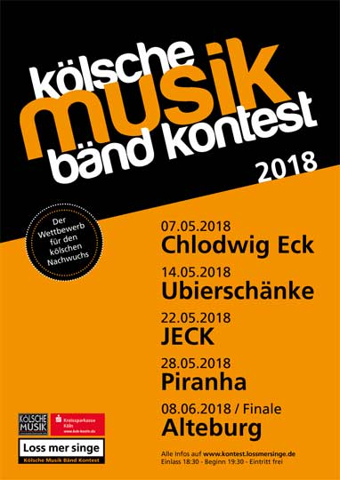 Kölsche Musik Bänd Kontest: Montag 14.05. zweite Vorrunde