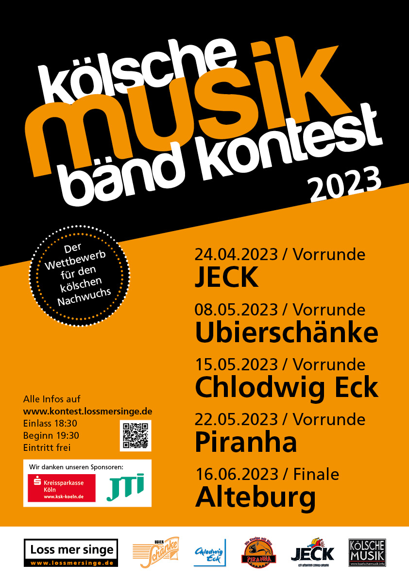 Es geht wieder los! Kölsche Musik Bänd Kontest 2023 – Erste Vorrunde startet am 24.04.2023 im „Jeck“